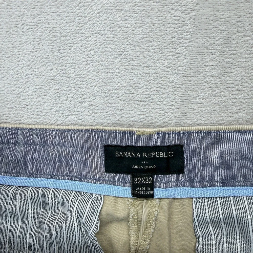 Banana Republic Pants‎ Mens 32x32 (32x28) Aiden Chino Khaki Slim Fit Trousers